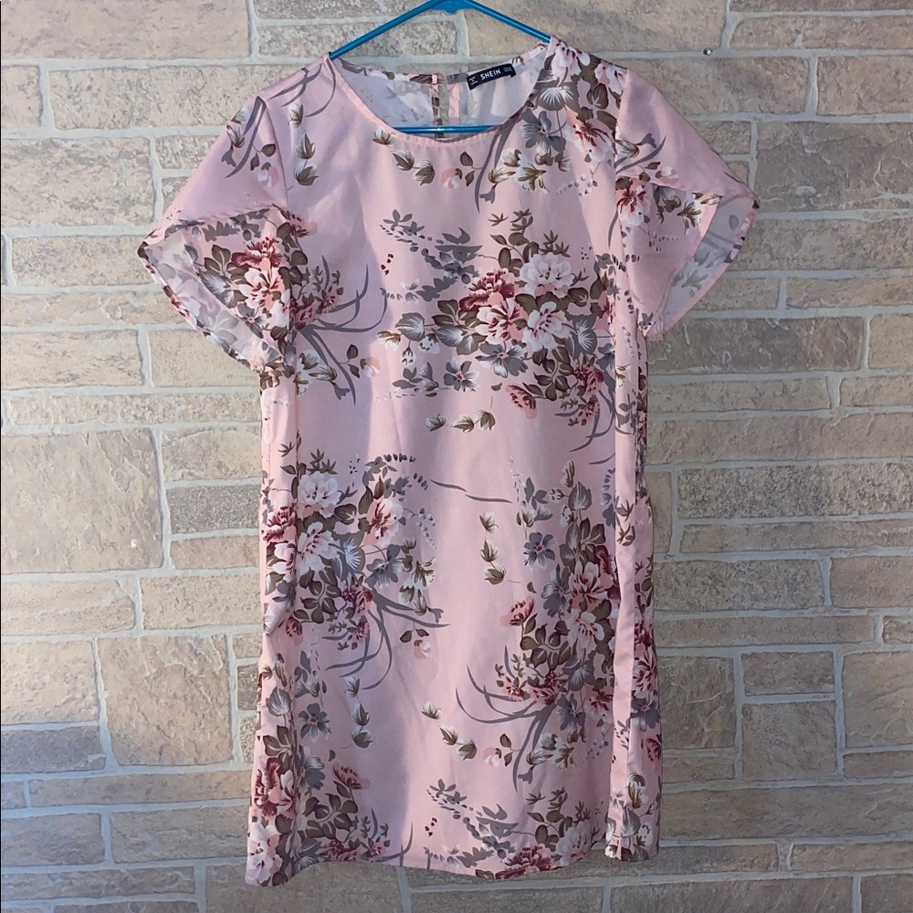 SHEIN Blush Floral Mini Dress